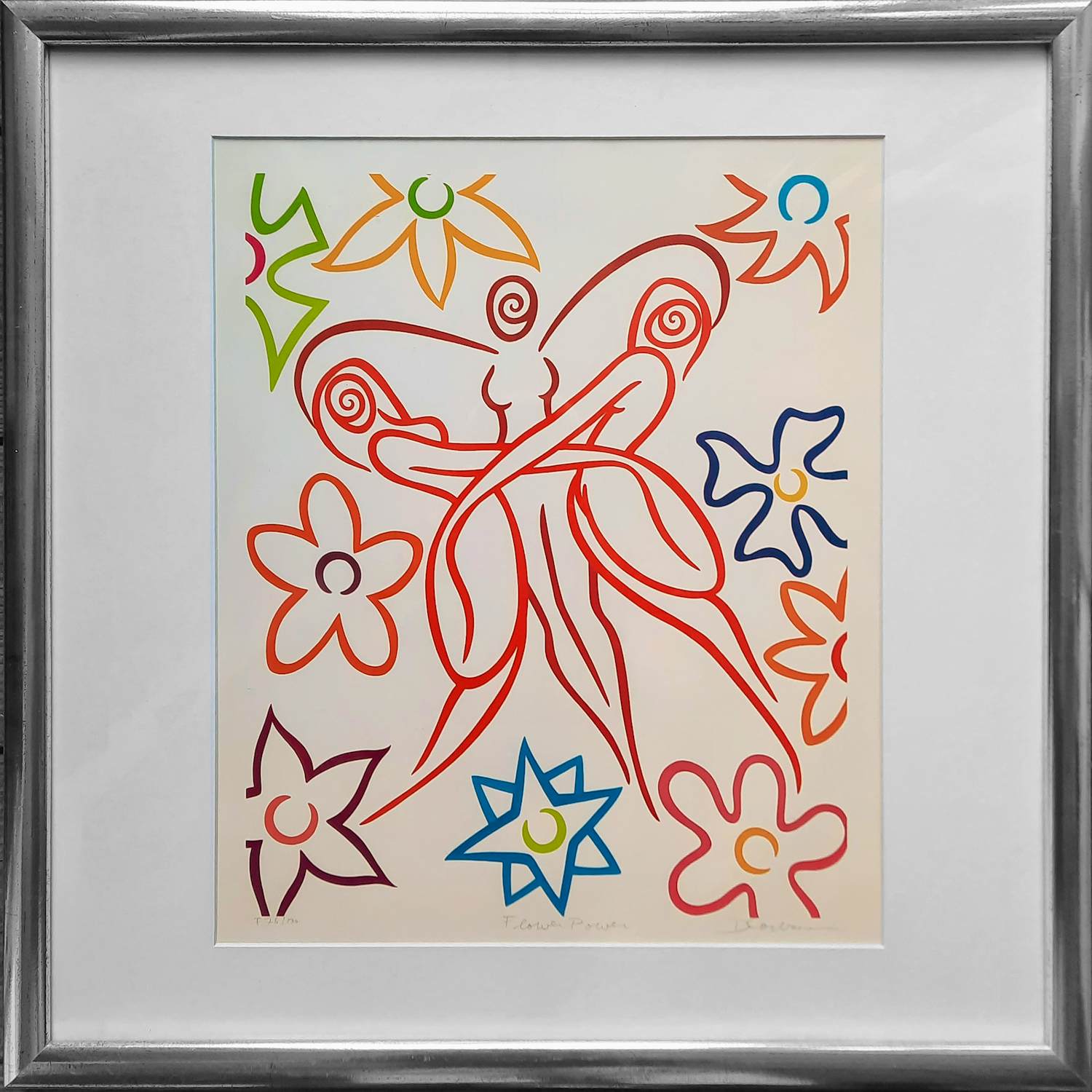 Flower Power - poster gesigneerd en genummerd door  Donna Corbani uit Zandvoort