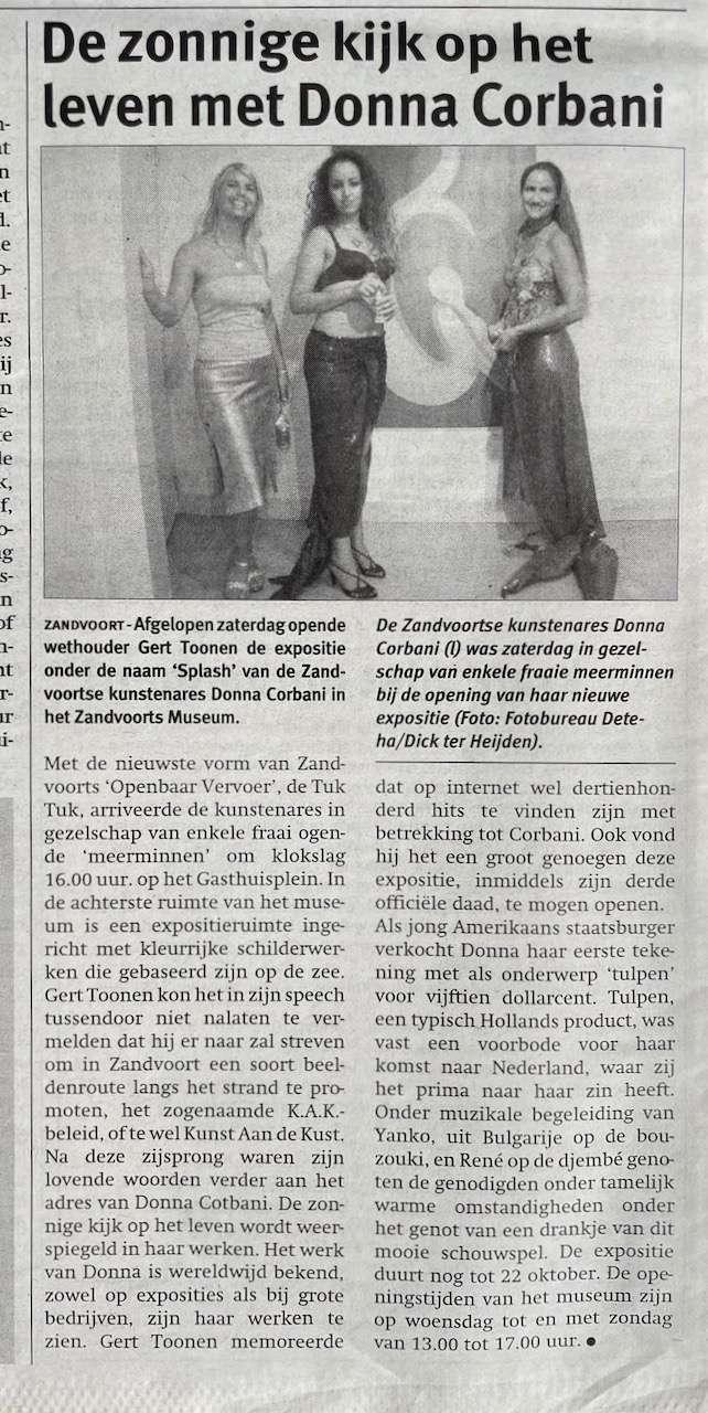 Corbani Krant Zandvoorts Museum solo show
